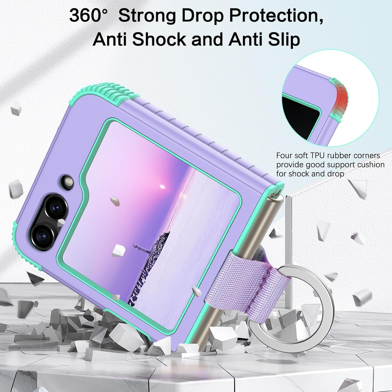 Samsung Galaxy Z Flip 5 Case with Heavy Duty 2-in-1 Full Body Protection - Rugged Shockproof Cover for Z Flip 5 5G - Perfect for Outdoor Activities & Daily Use
