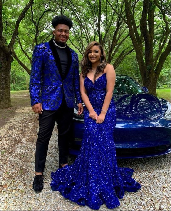 Elegant Long Sequin Royal Blue Mermaid Prom Dress - Sleeveless Formal Gown for Homecoming, Pageant, Evening Party & Special Occasions