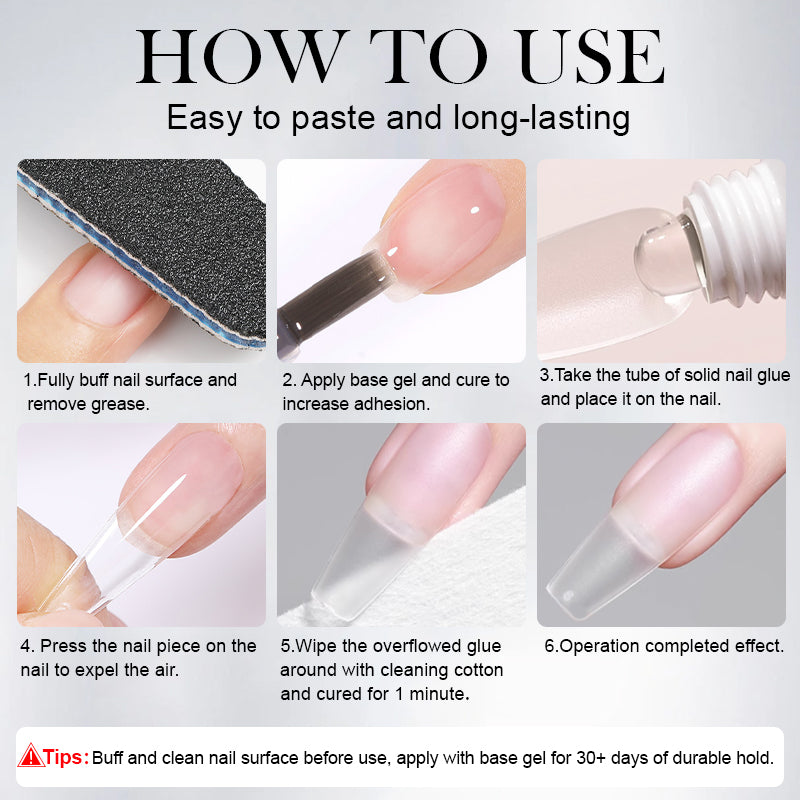 30ml Solid Nail Tips Gel - Professional Strength Acrylic Nail Glue for Long-Lasting Manicures - Perfect for Nail Extensions, Salon Use & DIY Nail Art at Home