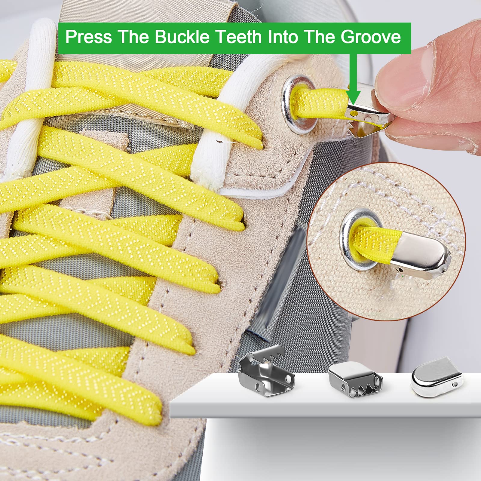 No Tie Elastic Shoelaces for Kids & Adults - Stretchable, Durable & Adjustable Tieless Shoe Laces for Sneakers, Running Shoes & Casual Wear - Perfect for Sports, Work & Everyday Comfort