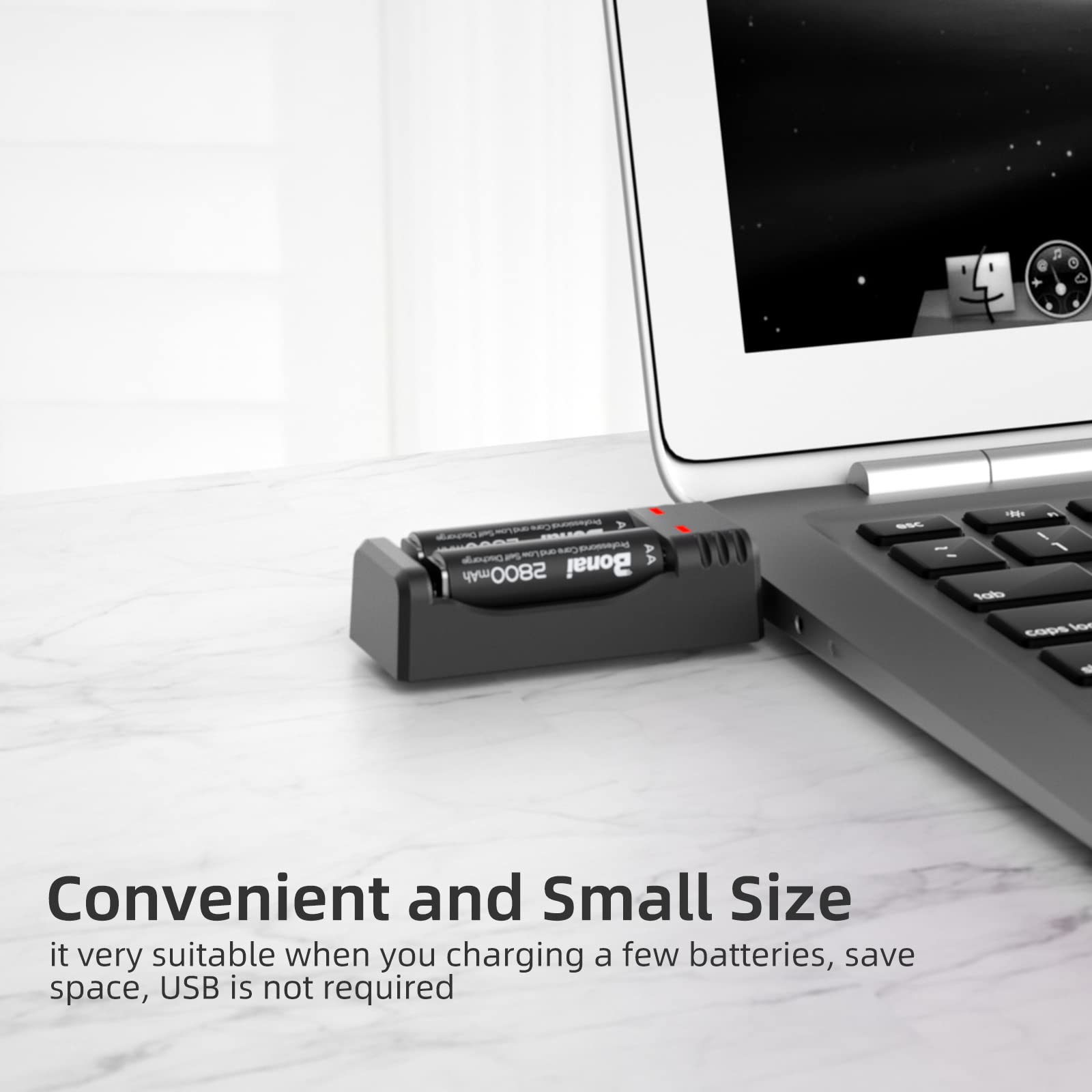 BONAI Rechargeable AA Batteries with USB Charger - 8 Pack High Capacity Ni-MH AA/AAA Batteries & Fast Charging Station - Perfect for Cameras, Toys, Flashlights, and Electronic Devices