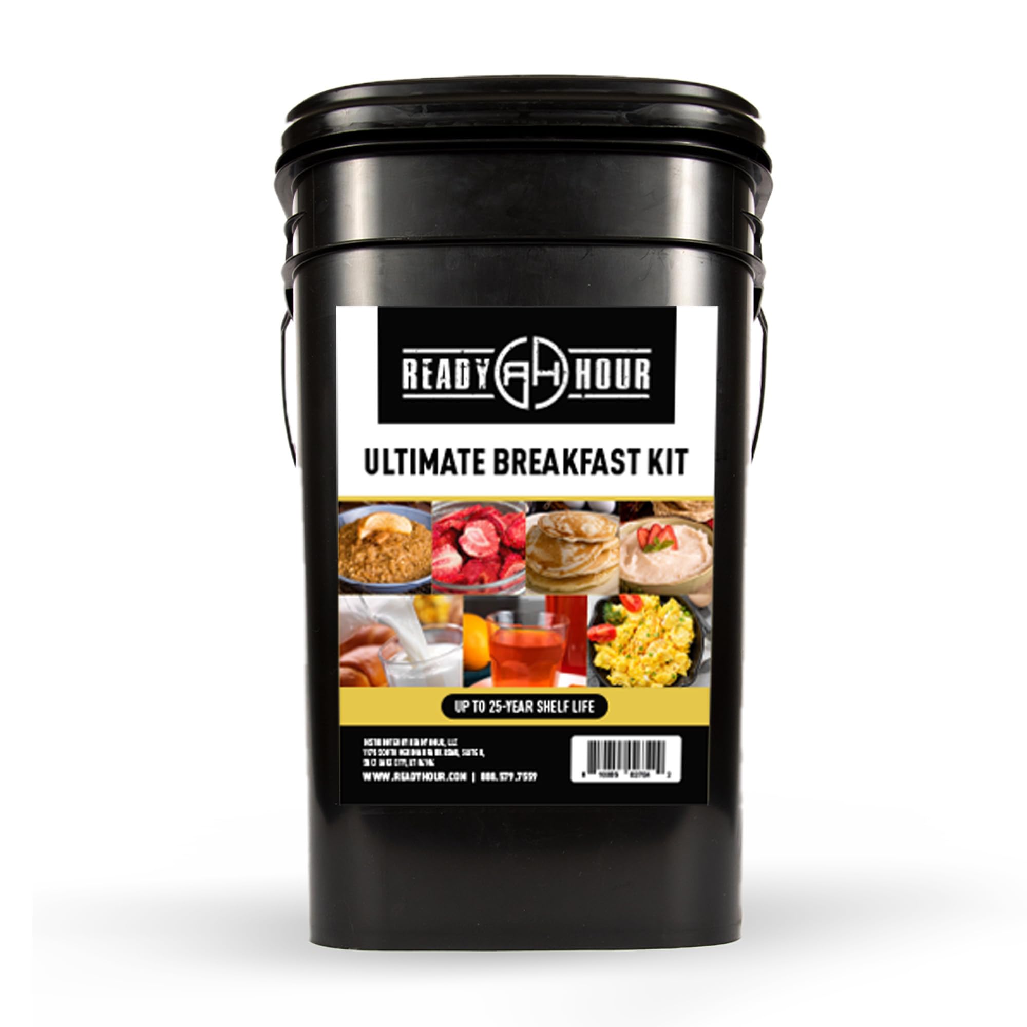 Ready Hour Breakfast Bucket - 128 Servings Emergency Food Supply with 25-Year Shelf Life | Survival Food Kit in Flood-Safe Container for Camping, Emergencies & Disaster Preparedness