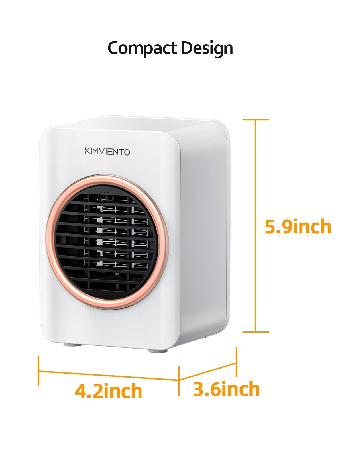 350W Ceramic Space Heater with Tip-Over & Overheat Protection - Fast Heating Portable Electric Heater for Office, Home, Bedroom - Perfect for Desk, Table & Small Indoor Spaces - White