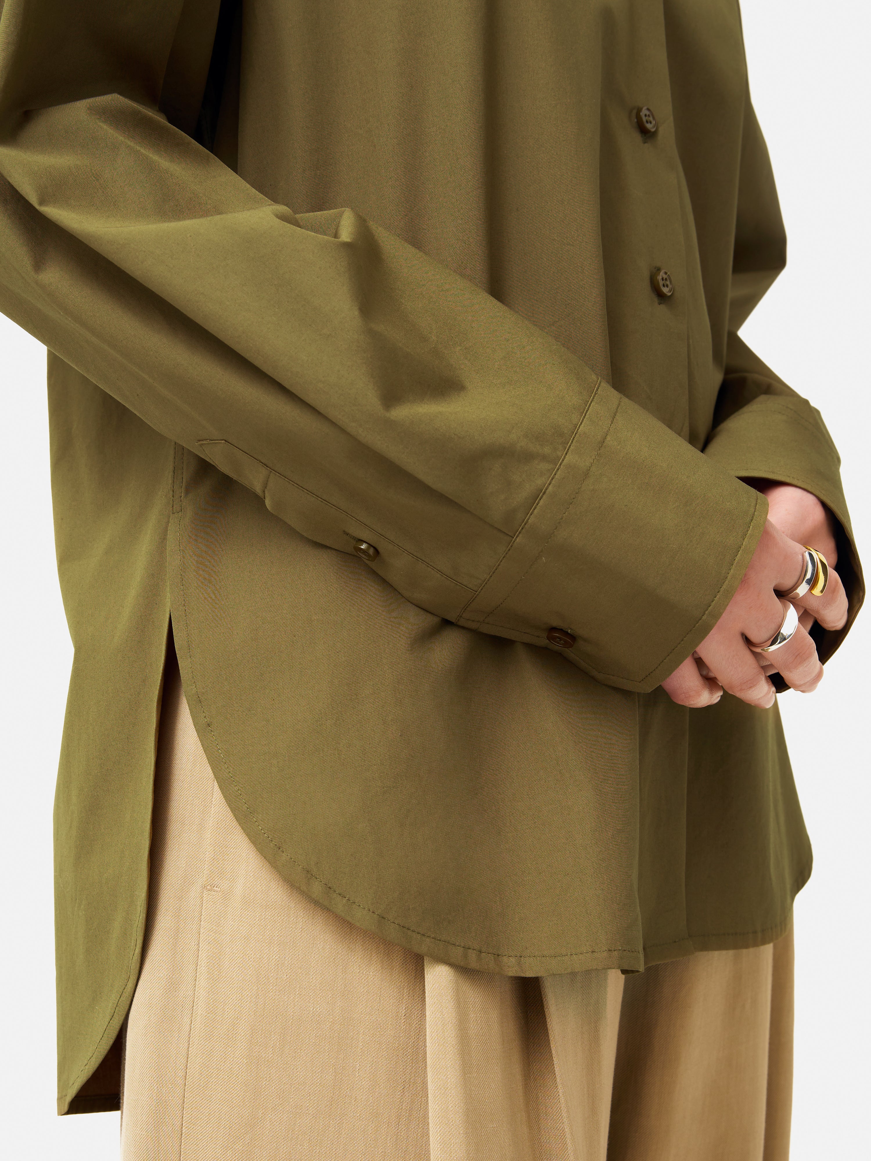 Premium Cotton Poplin Shirt for Men - Classic Khaki Button Down Shirt | Business Casual & Summer Office Wear