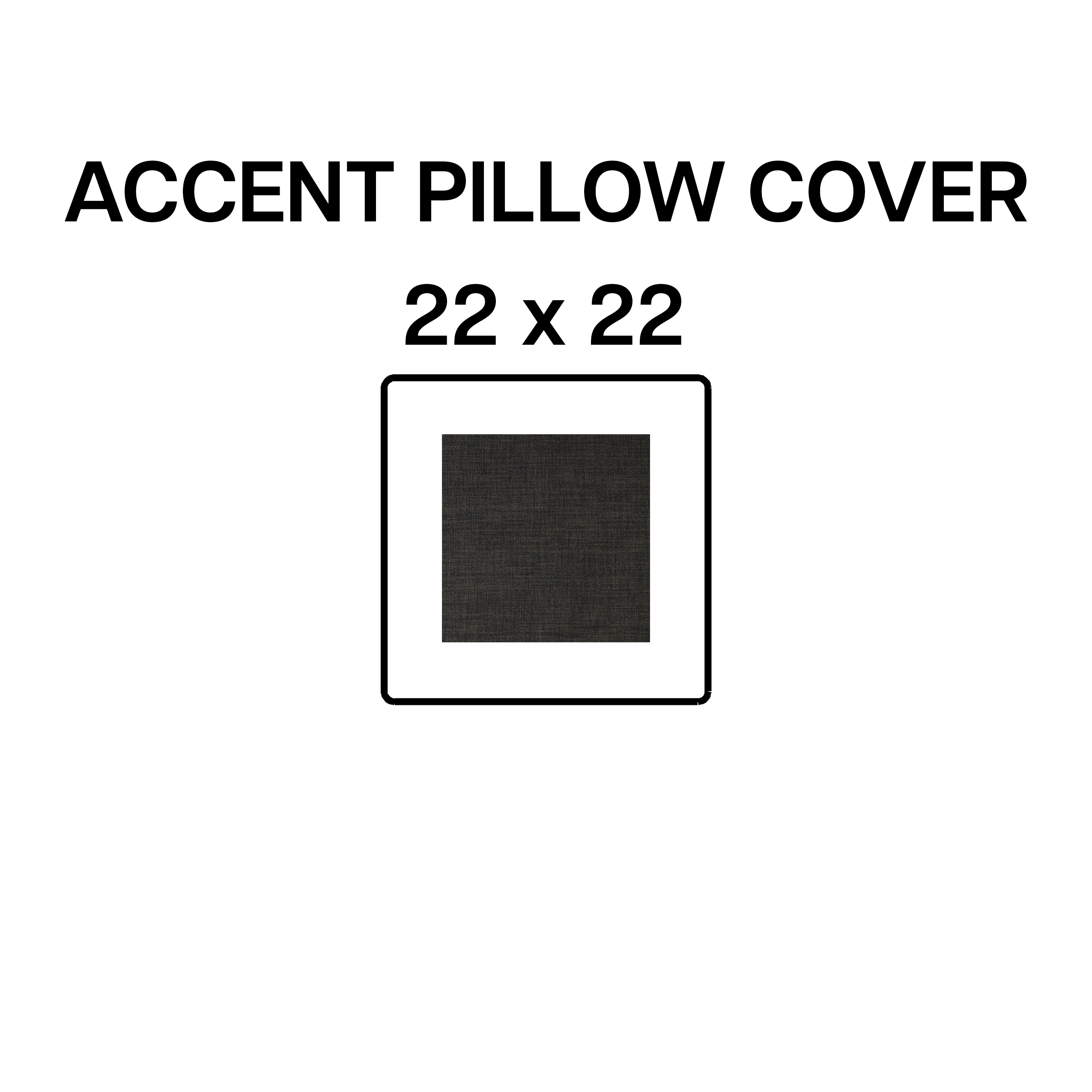 22x22 Inch Peppercorn BP 643 Accent Pillow Cover - Soft Decorative Throw Pillow Case for Sofa, Bed, Couch - Modern Home Decor Living Room Accessories