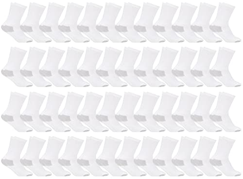 48 Pairs White Big Kids / Gray Heel and Toe