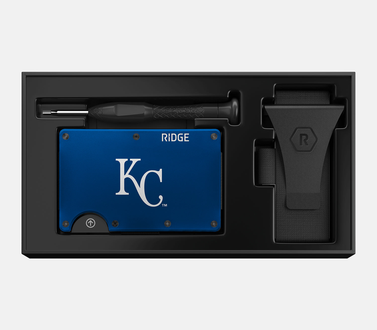Ridge Wallet for Men - Slim RFID Blocking Minimalist Front Pocket Wallet - Kansas City Royals Edition - Perfect for Everyday Carry & Travel
