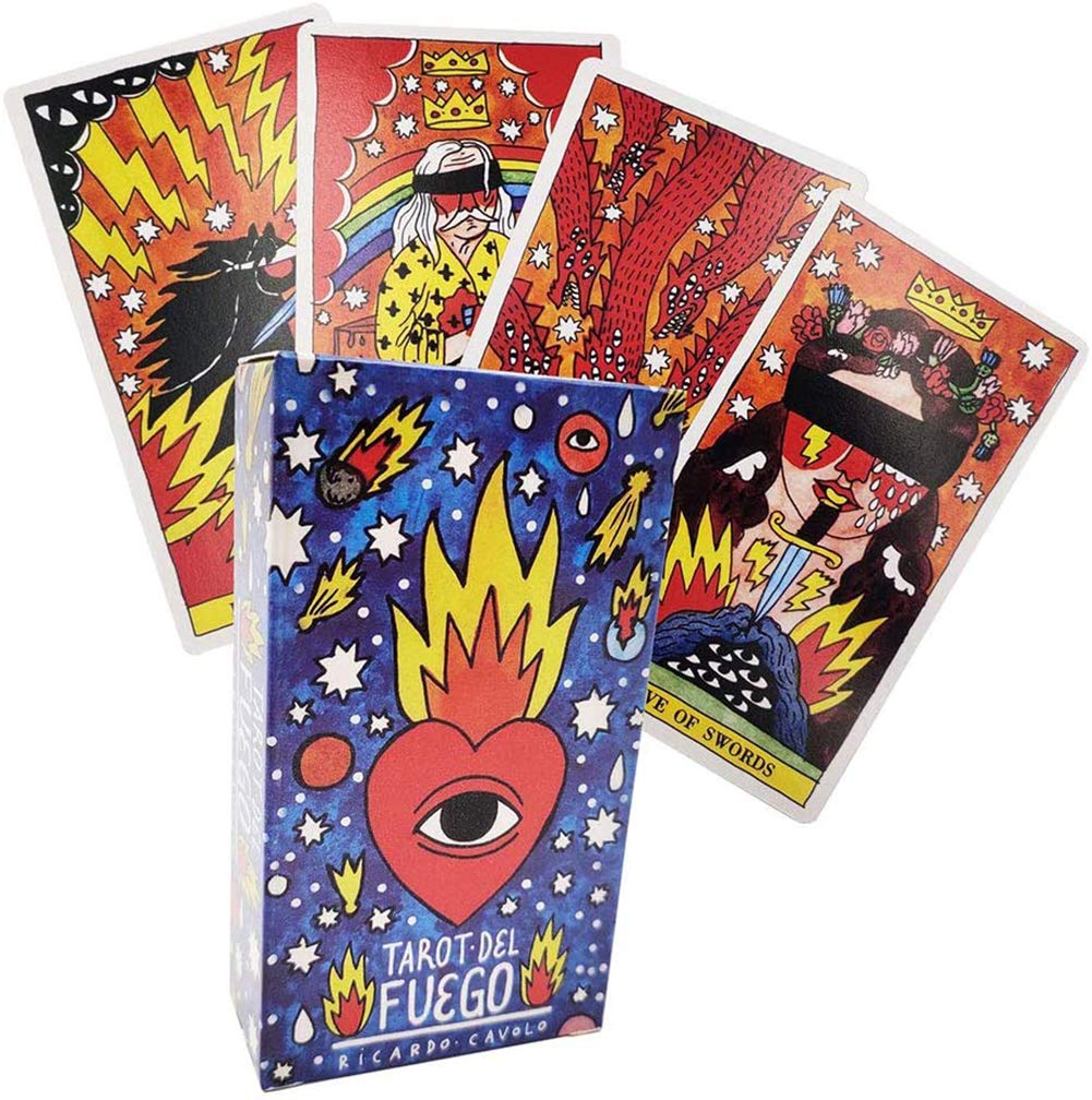 Tarot del Fuego Beginner & Enthusiast Deck - Ideal for Tarot Reading, Chess, Poker Games, and Spiritual Guidance