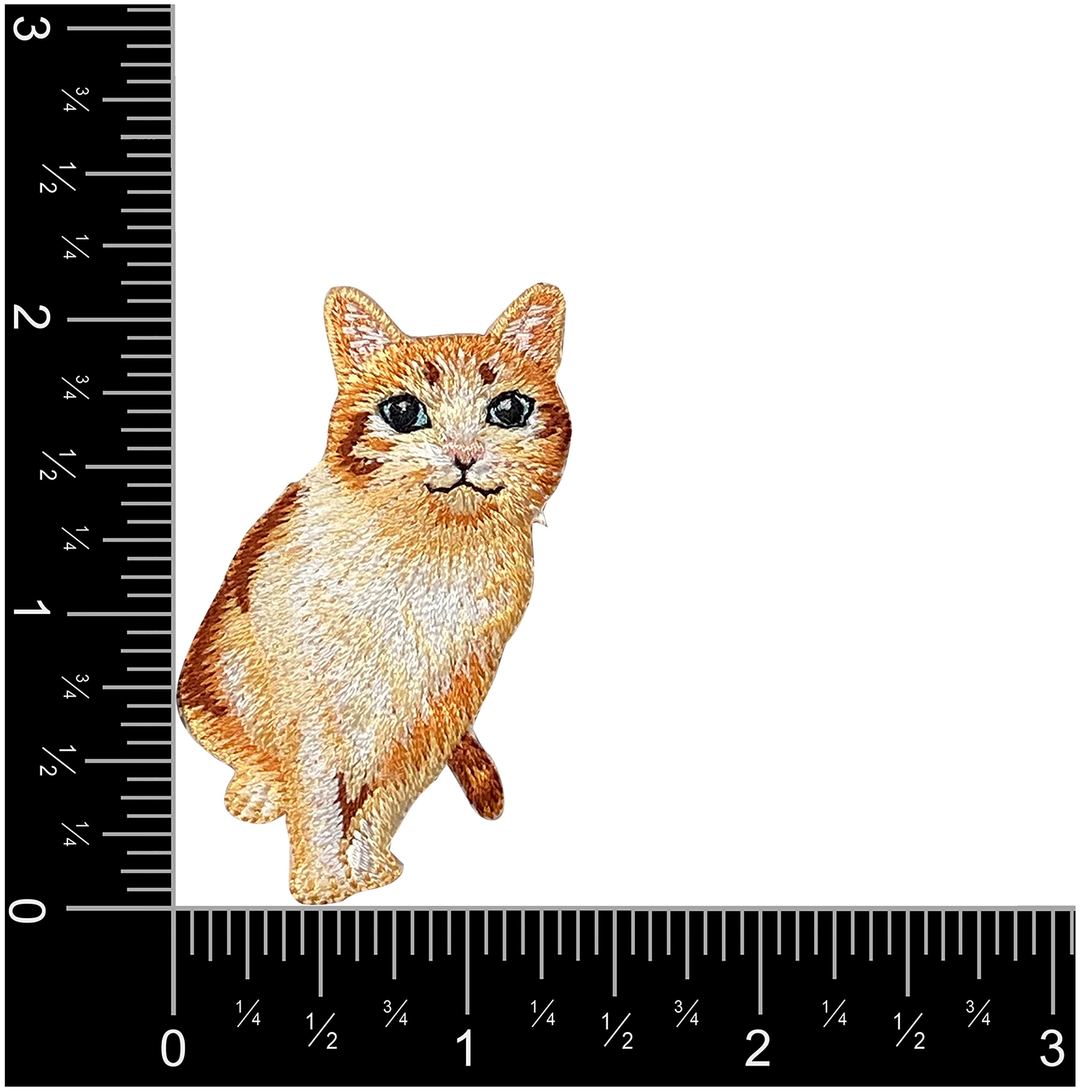 Realistic Orange Tabby Cat Embroidered Iron-On Patch for Pets & Clothing - Perfect for DIY Crafts, Jackets, Backpacks & Costume Accessories
