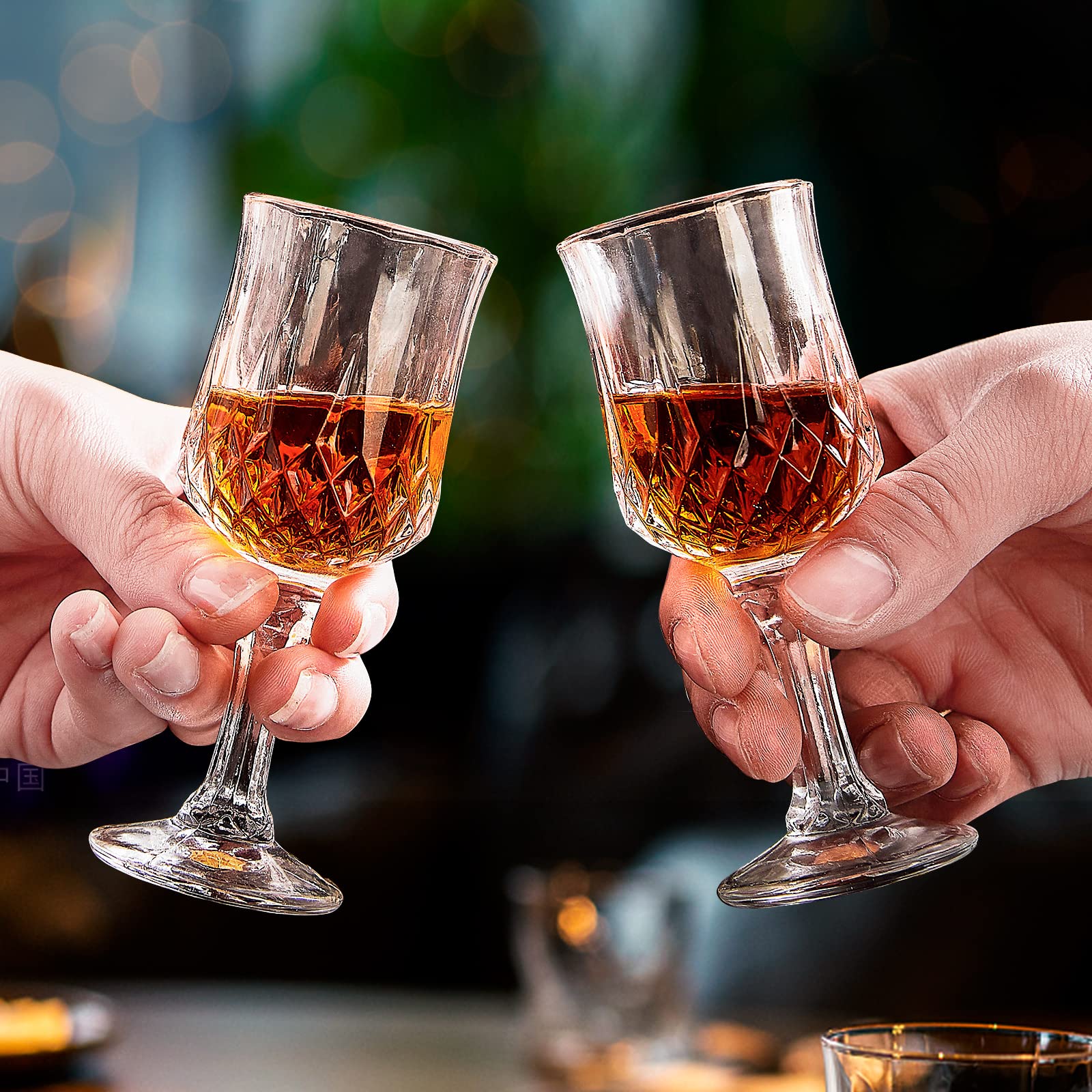 12-Piece 1.7oz/50ml Cordial Shot Glasses Set - Stemmed Tequila & Sherry Glasses for Cocktails, Tasting, and Elegant Entertaining