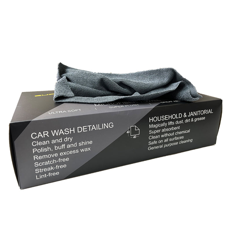 30-Pack Microfiber Cleaning Cloths with Dispenser Box | Ultra Absorbent & Lint-Free | Perfect for Cars, Kitchen, Gym & Household Cleaning
