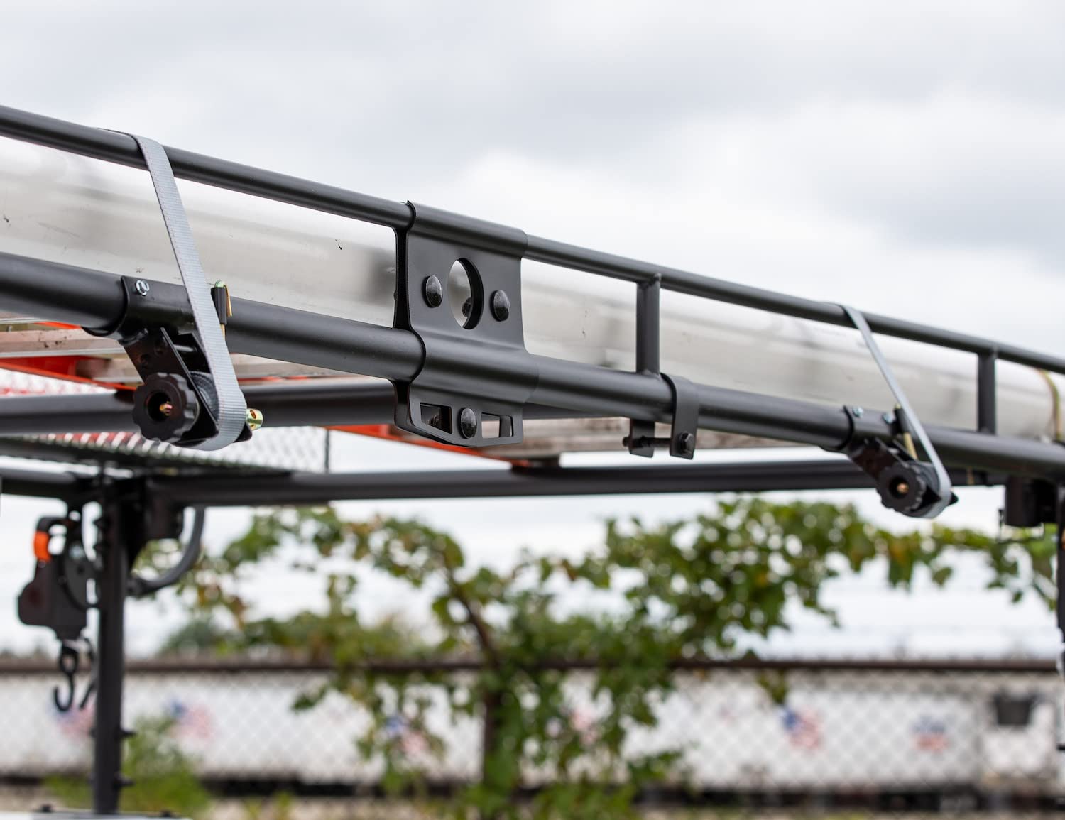 Buyers Products 5480007 Round Tube Ladder Rack Ratchet Straps - 2 Pack (7ft x 1.5 Inch) with Double J Hook - Heavy Duty Truck Ladder Rack Accessories for Pickup Trucks & Contractor Vehicles - Secure Ladders, Pipes & Construction Equipment
