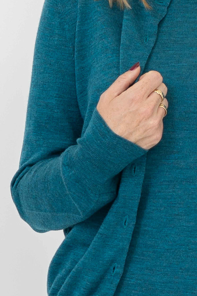 Premium Merino Wool Kitten Cardigan in Teal - Soft & Cozy Sweater for Cats - Perfect for Winter Warmth & Stylish Pet Fashion