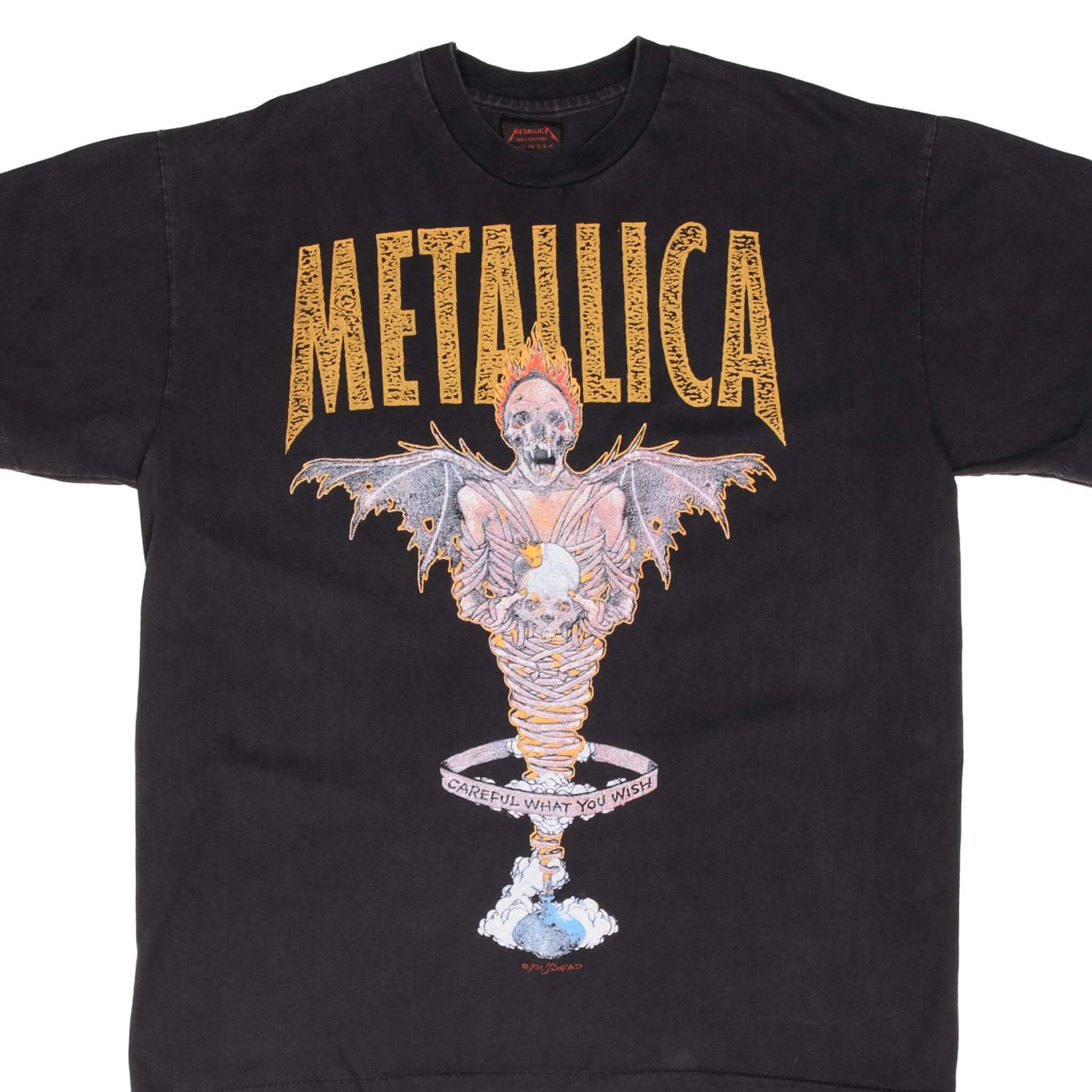 Vintage Metallica Bootleg Tee Shirt - Careful What You Wish - Size XL - 100% Cotton - Made in USA - Perfect for Concerts, Gifts & Rock Music Fans
