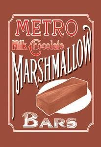 Metro Milk Chocolate Marshmallow Bars Fine Art Canvas Print - 28x42 Inch Wall Decor for Living Room, Bedroom & Office - Sweet Treat Inspired Home Decor