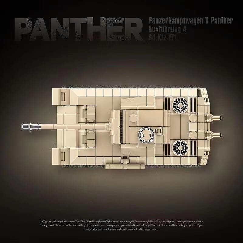 Quanguan 100245 Panther Medium Tank Model Kit - 1/35 Scale Military Vehicle Building Set for Collectors & Hobbyists | Perfect for WWII Dioramas, Model Displays & Historical Reenactments