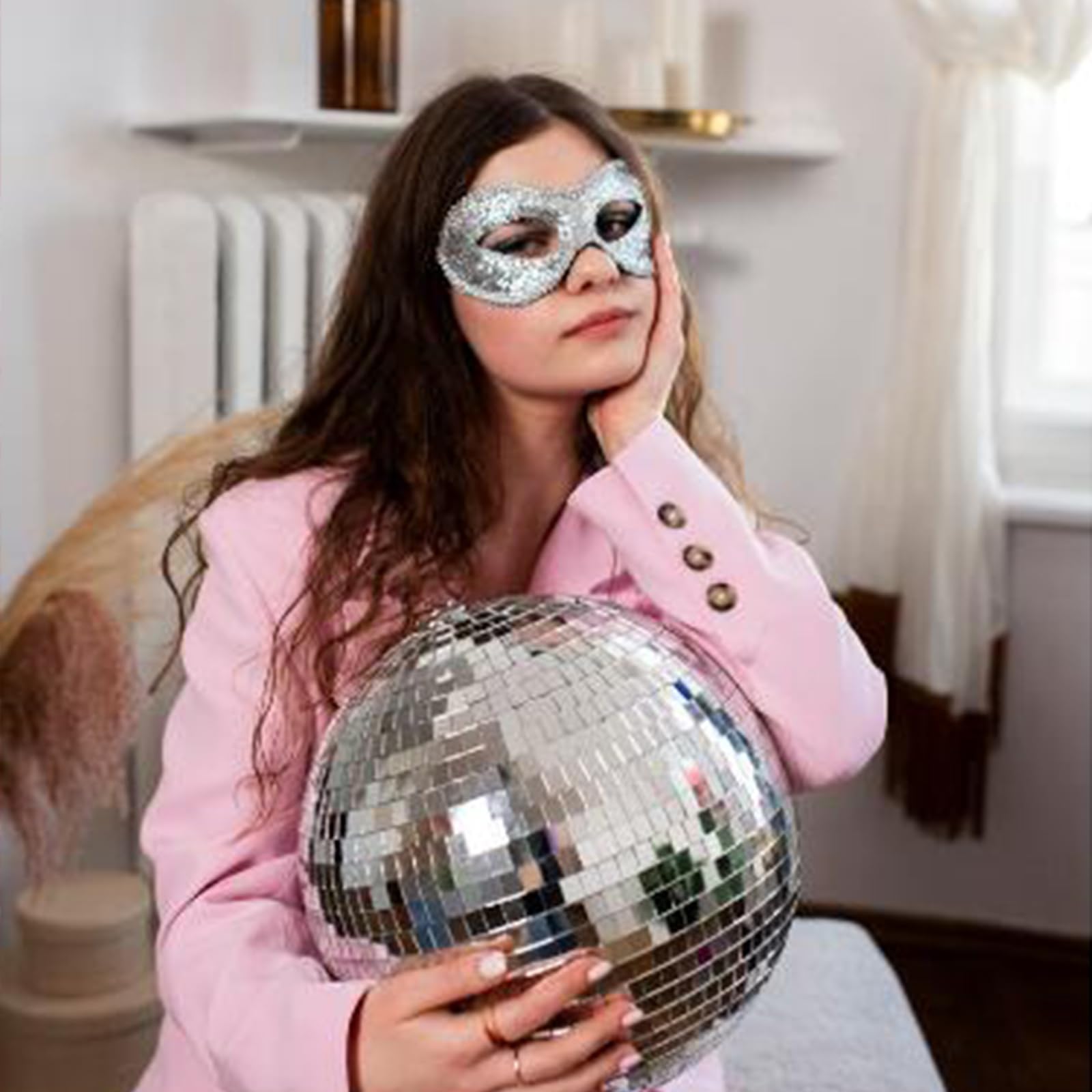 12 Inch Silver Mirrored Disco Ball - Large Rotating Party Decor for Weddings, Nightclubs & Home Decor | Perfect for Dance Floors, Themed Parties & Event Lighting
