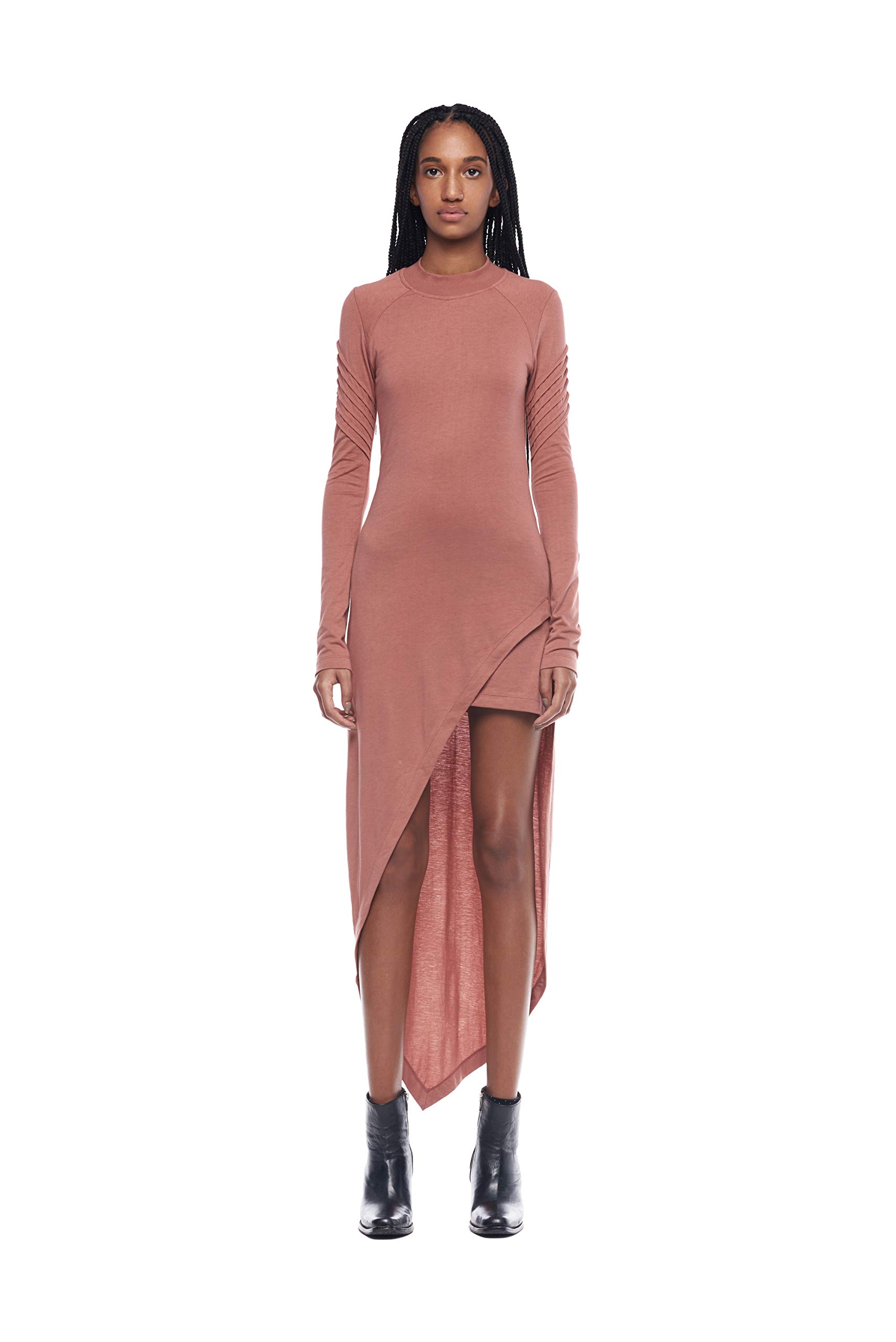 Jonny Cota Studio Women's Asymmetrical Mini Moto Dress - Stylish Bodycon Party & Night Out Outfit for Clubbing, Date Night, and Special Occasions
