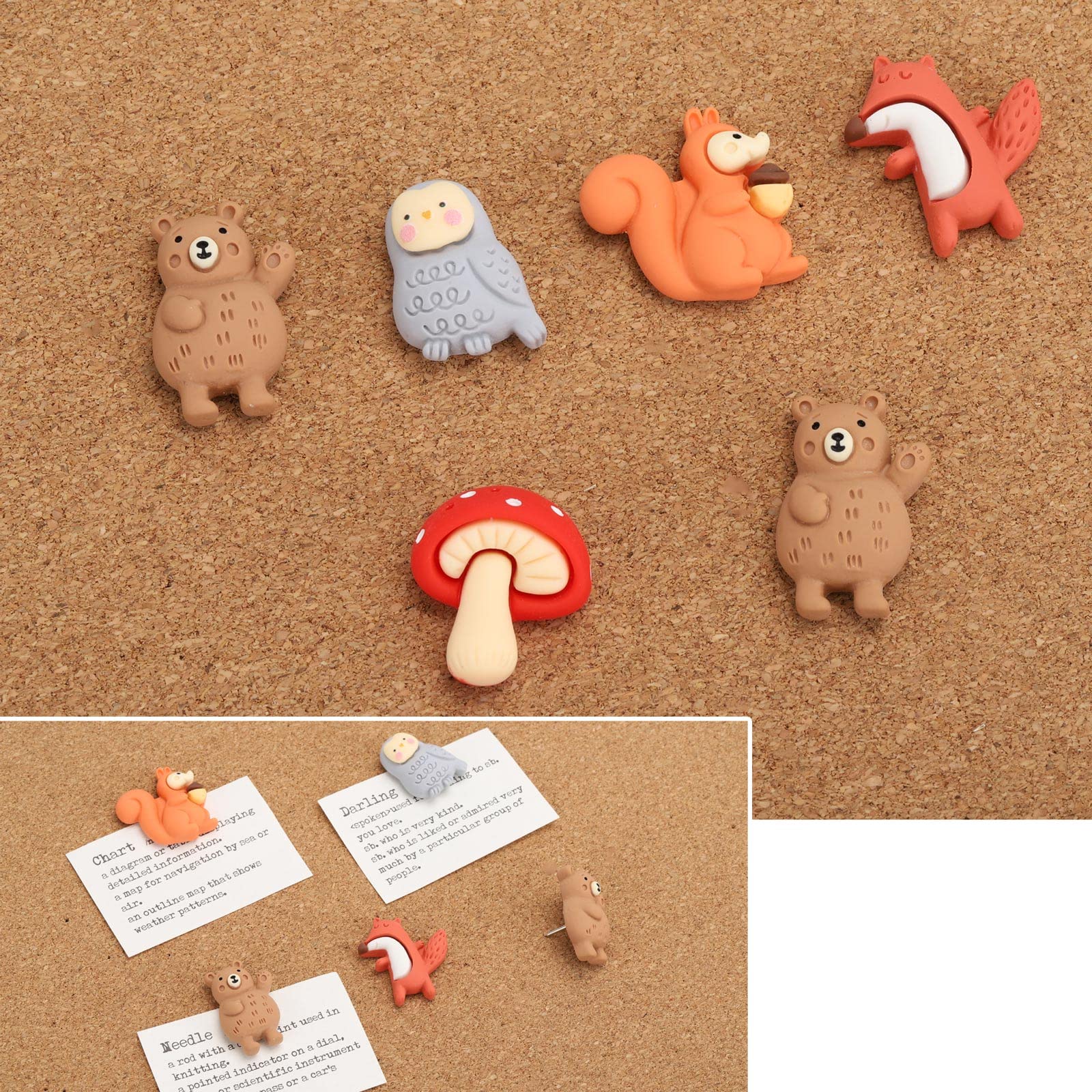 Cute Animal Push Pins 30Pcs for Cork Board - Office & Home Decor