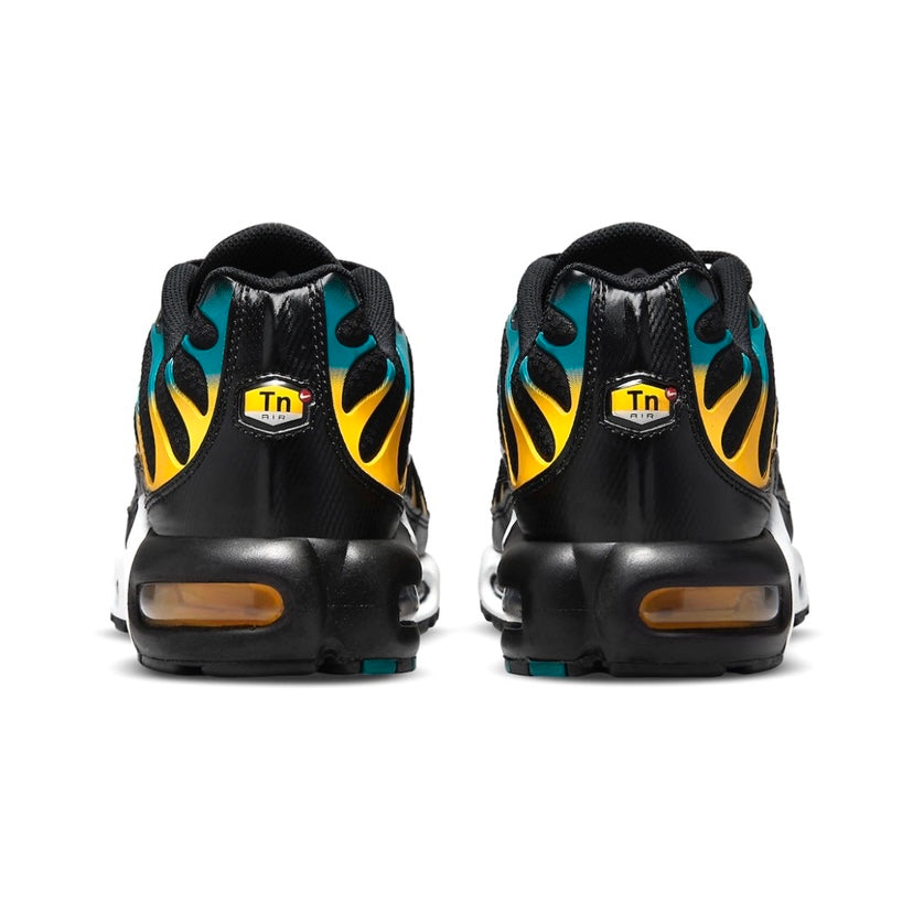 Nike Air Max Plus Running Shoes for Men - Black/Teal/Yellow Colorway | Cushioned Comfort & Style for Jogging, Gym & Casual Wear