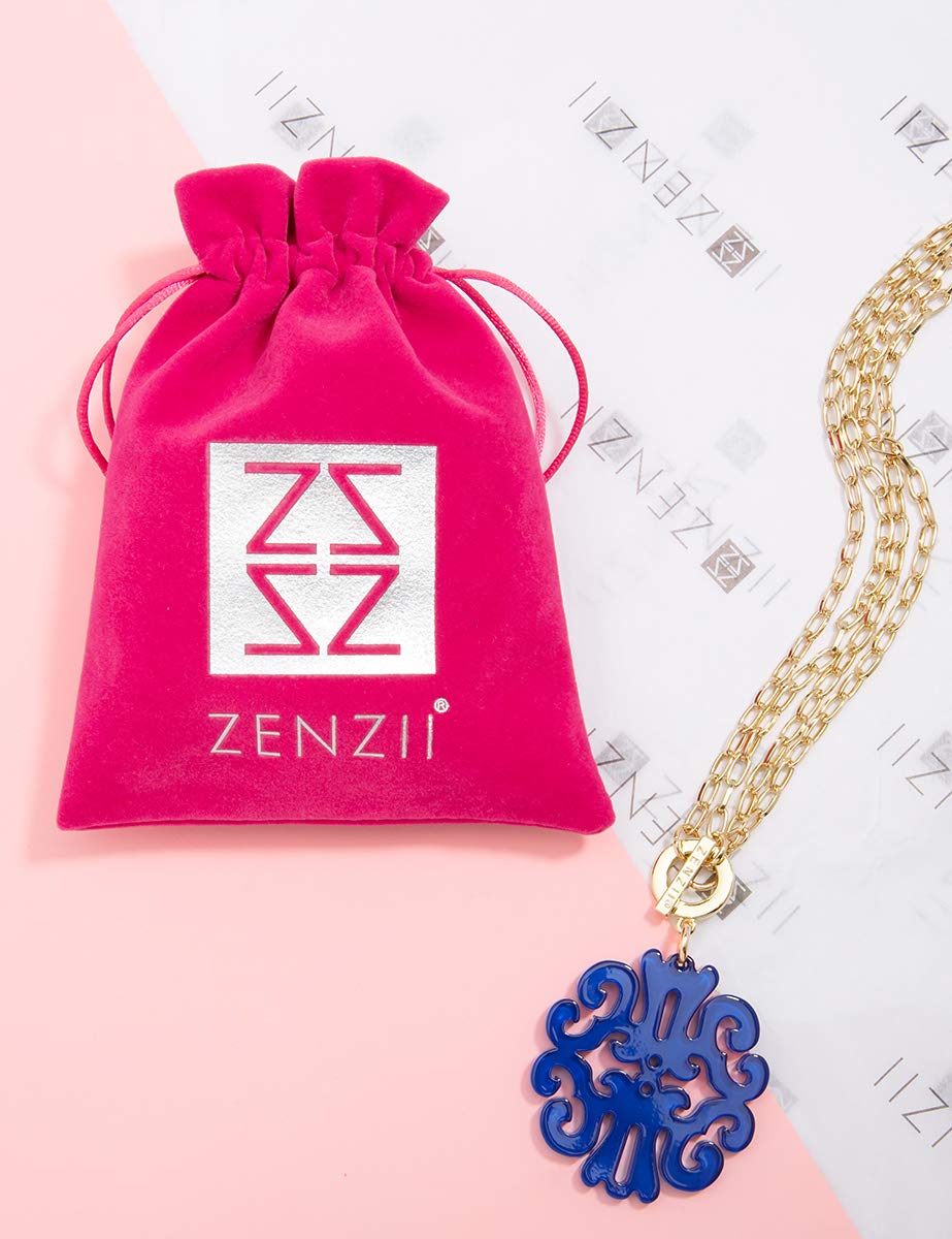 ZENZII Elegant Scroll Acrylic Resin Pendant Necklace with Adjustable Toggle Chain - Perfect for Women's Fashion, Gift Giving & Special Occasions