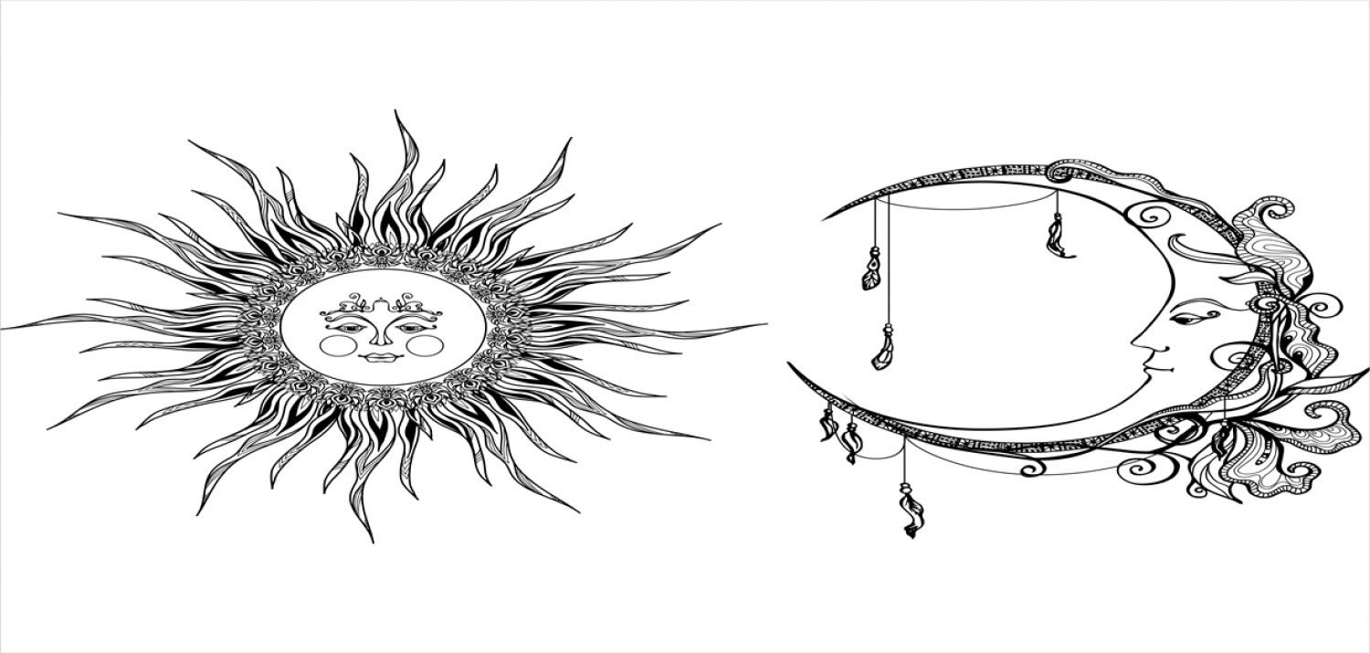 Celestial Ceramic Pen Holder - Sun & Moon Design for Office Desk