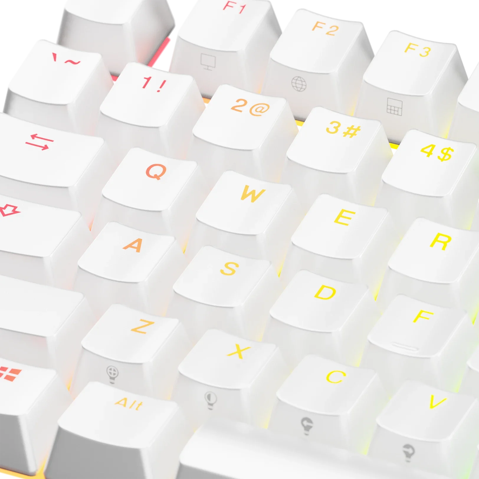 Backlit White Keycaps for Mechanical Keyboards - US Layout | Perfect for Gaming, Typing & Custom Builds