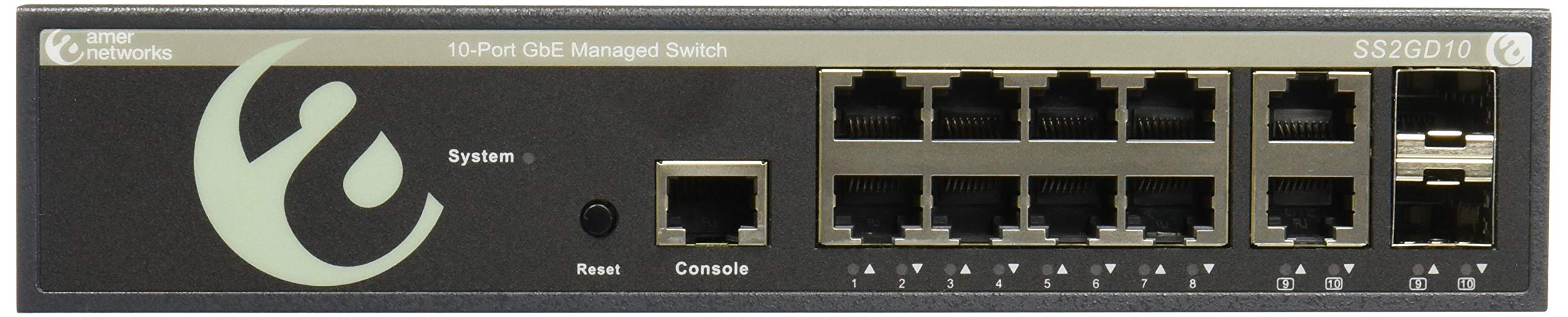 Amer SS2GD10 10-Port Gigabit Ethernet Switch for Home & Office Network - High-Speed Internet Connectivity for Gaming, Streaming & Smart Devices