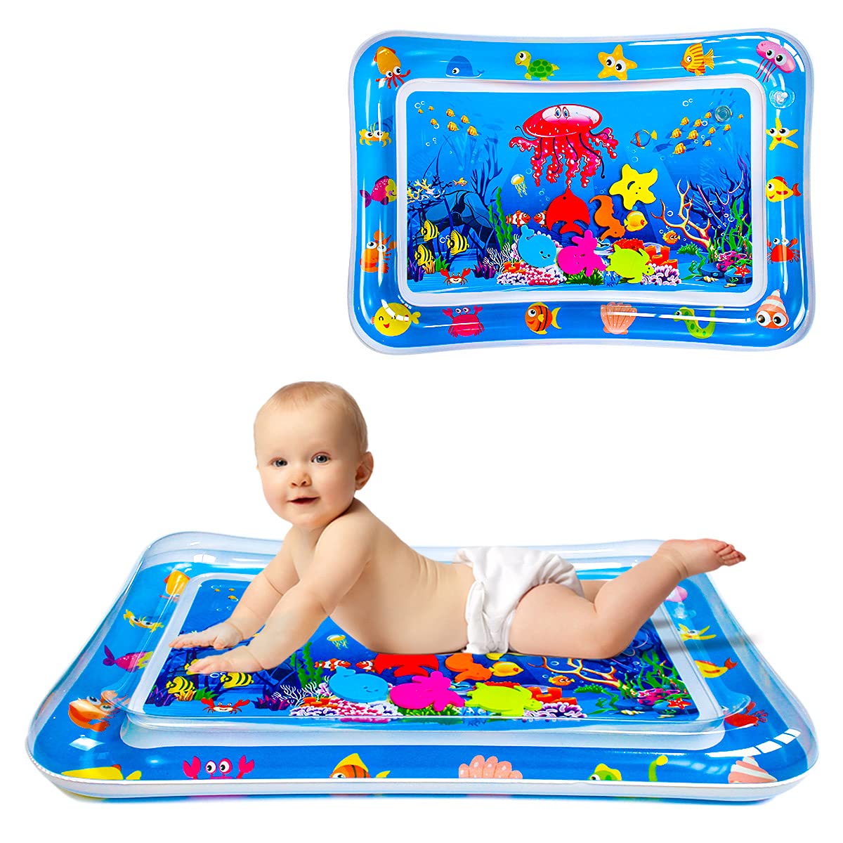 Inflatable Baby Water Play Mat for Infants & Toddlers (3-48 Months) - Tummy Time Activity Pad for Early Development, Sensory Stimulation Toys for Boys & Girls | Perfect for Indoor Play, Learning & Motor Skills Development