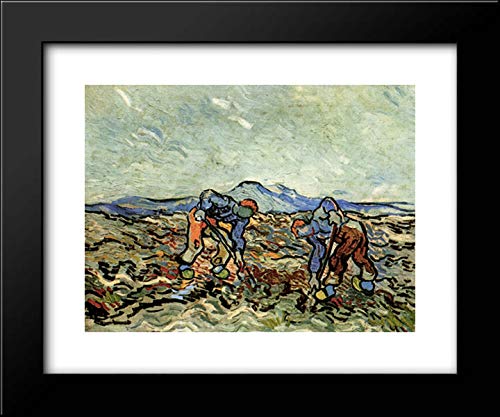 Vincent van Gogh Peasants Lifting Potatoes 18x15 Framed Art Print - Classic Oil Painting Reproduction for Home Decor & Office Wall Art
