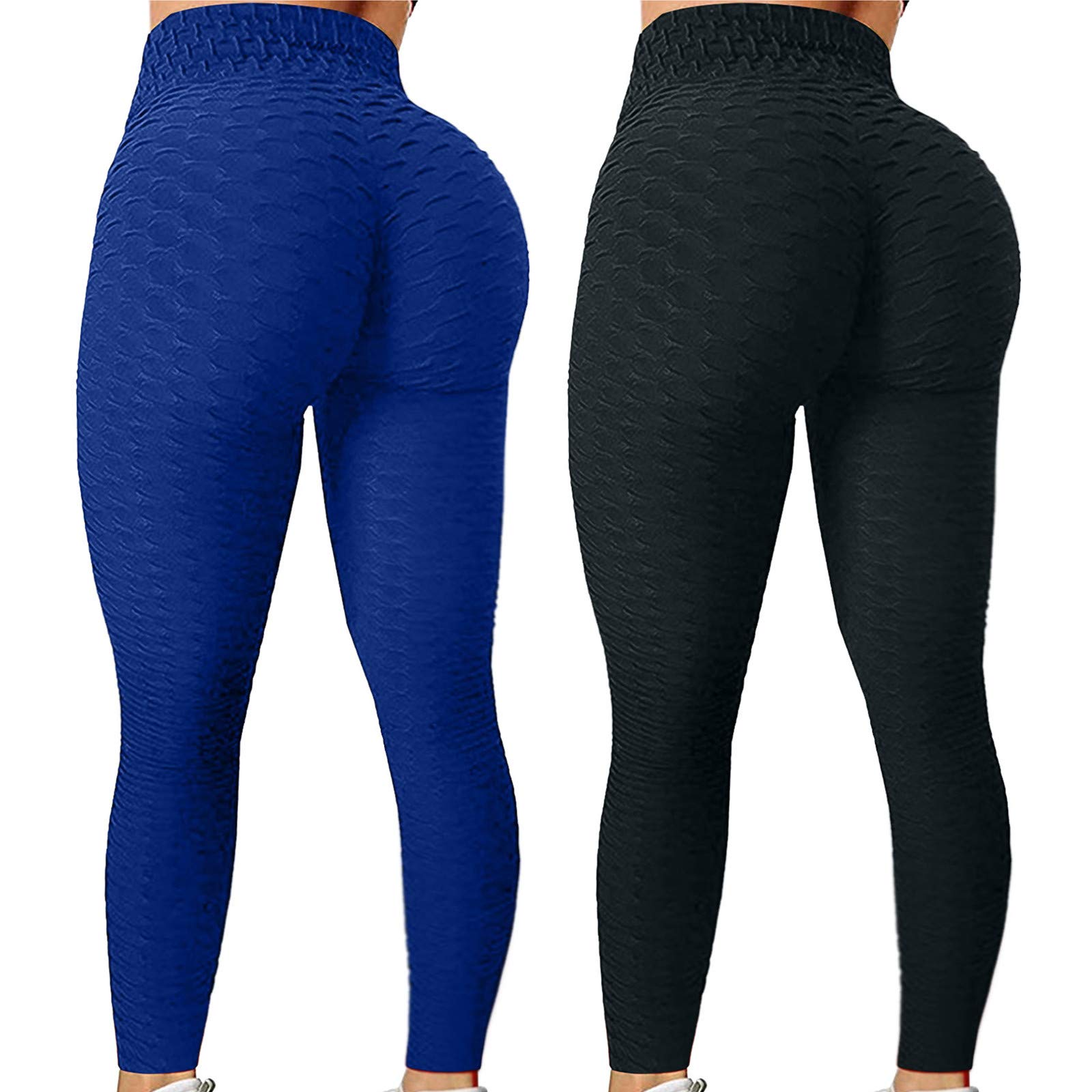 Eoailr 2PC High Waist Yoga Pants for Women - Butt Lifting Stretchy Workout Leggings with Tummy Control - Perfect for Running, Gym & Lounge Wear