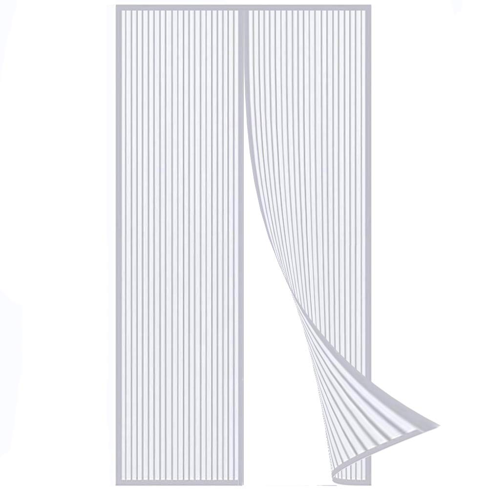 Heavy Duty Magnetic Fly Screen Door - Durable Mesh Curtain with Full Frame Velcro for Patio, Sliding & Large Doors (Fits up to 51