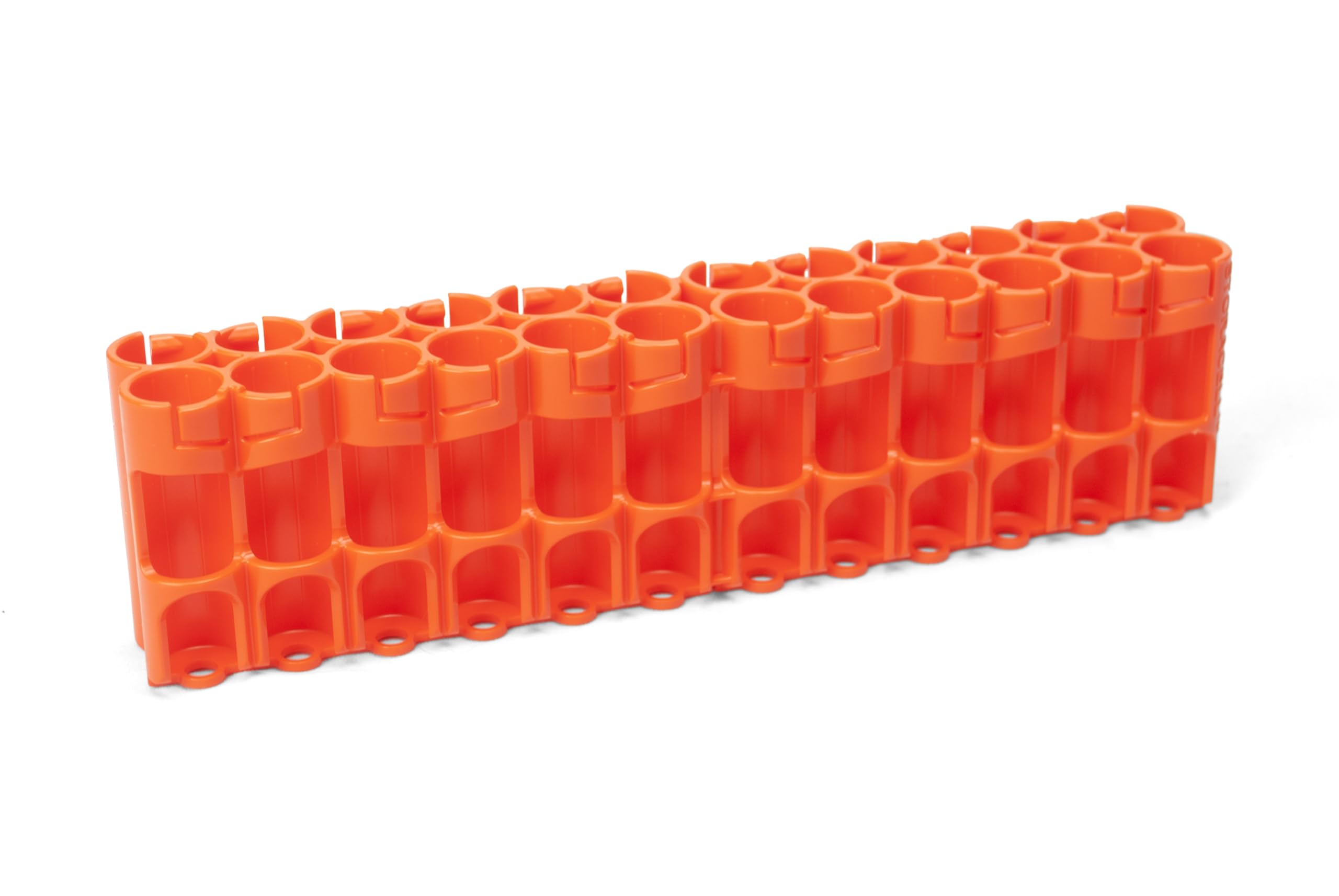 Orange AA Battery Storage Caddy - Organizes 24 Batteries (Not Included) | Perfect for Home, Office & Emergency Kits