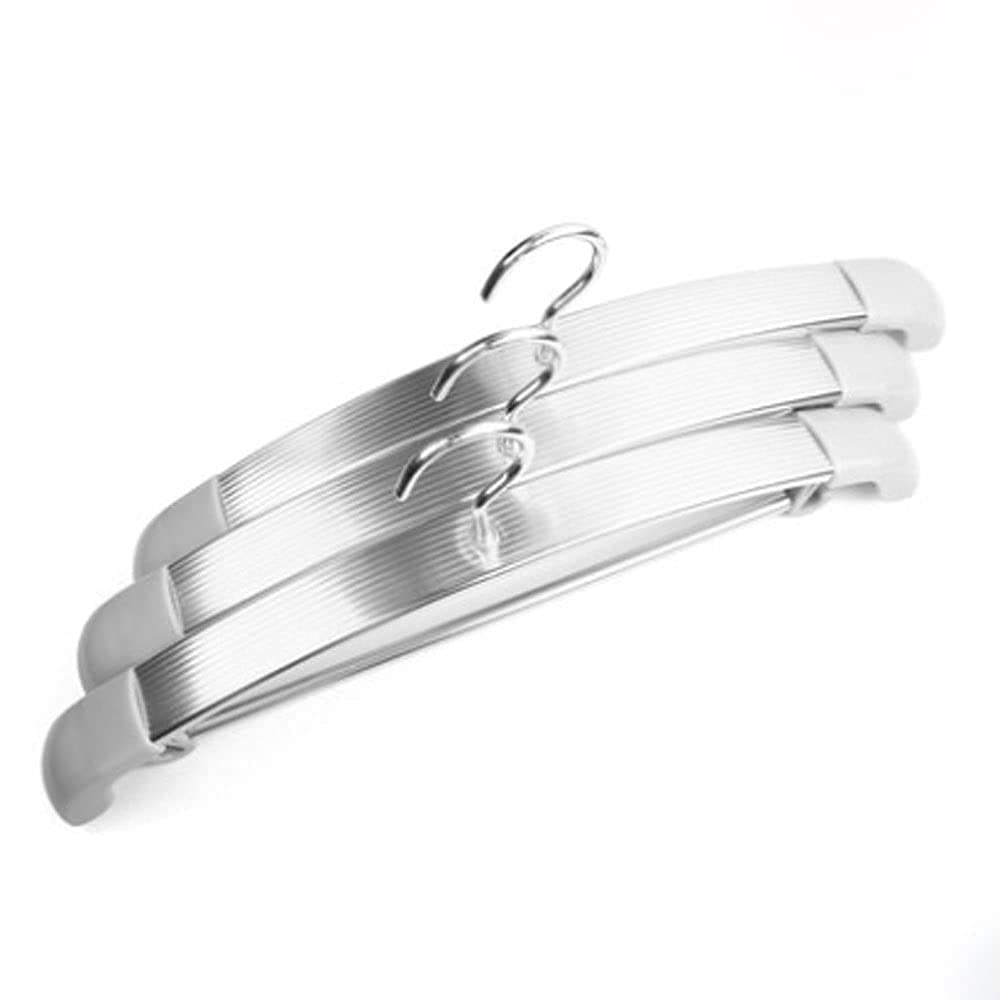 Premium Aluminum Alloy Clothes Hangers - 10 Pack Non-Slip Non-Marking Suit Hangers with Heavy Duty Support (Silver) for Wardrobe Organization & Travel Packing