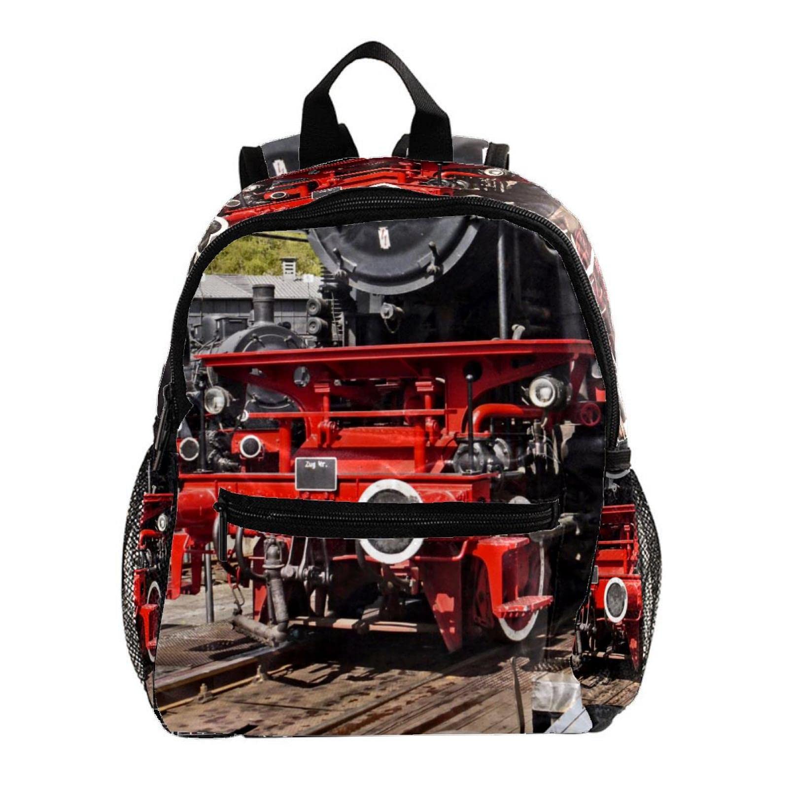12 Inch Kids Backpack for School - Cute Mini Travel Book Bag for Boys & Girls with Steam Train Locomotive Design | Perfect for Daily School Use, Weekend Trips & Outdoor Adventures