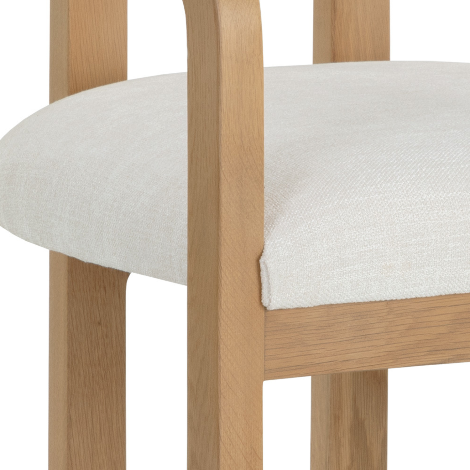 Elegant Ivory Tweed Upholstered Dining Armchair - Perfect for Indoor Dining Rooms, Kitchens, and Cozy Breakfast Nooks