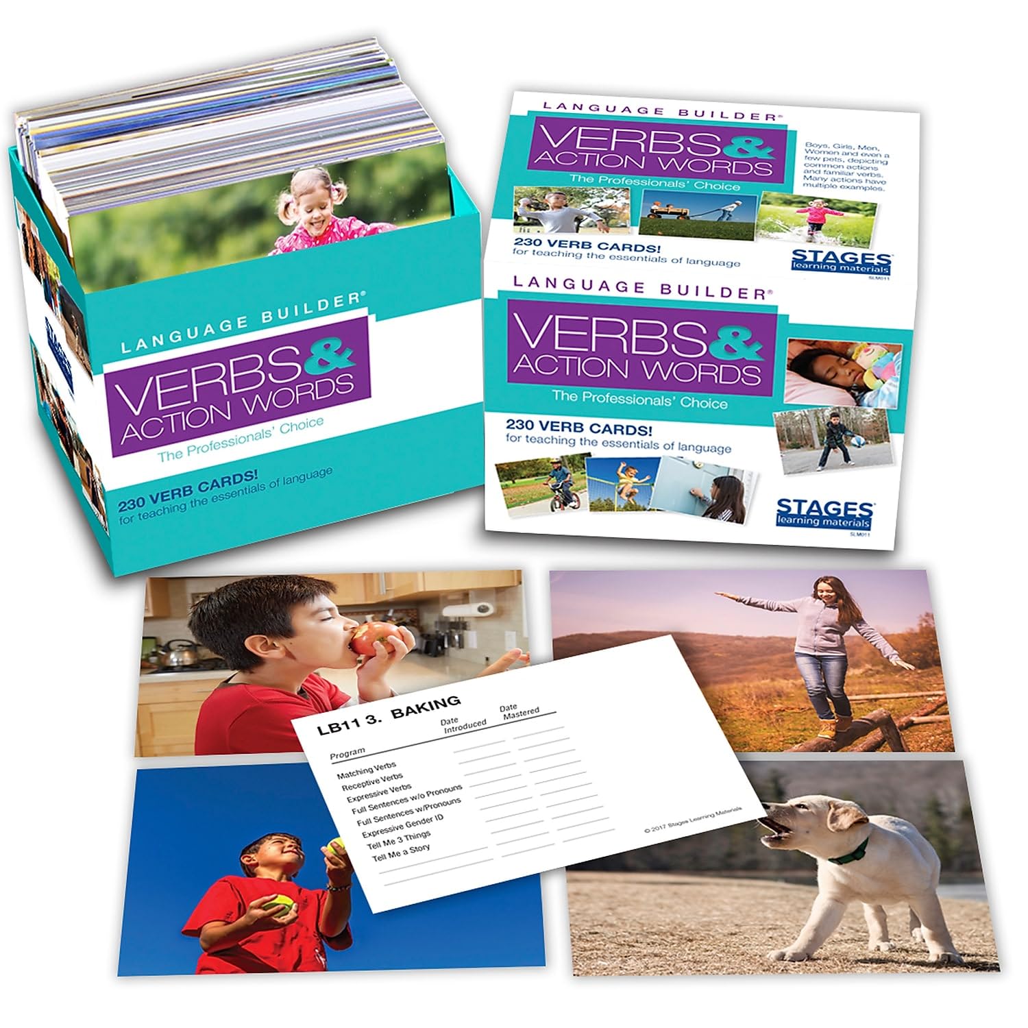 Language Builder Verb Flash Cards for Autism & ABA Therapy - Photo Vocabulary Learning Materials for Speech Articulation & Communication Skills - Ideal for Home, Classroom & Special Education Use