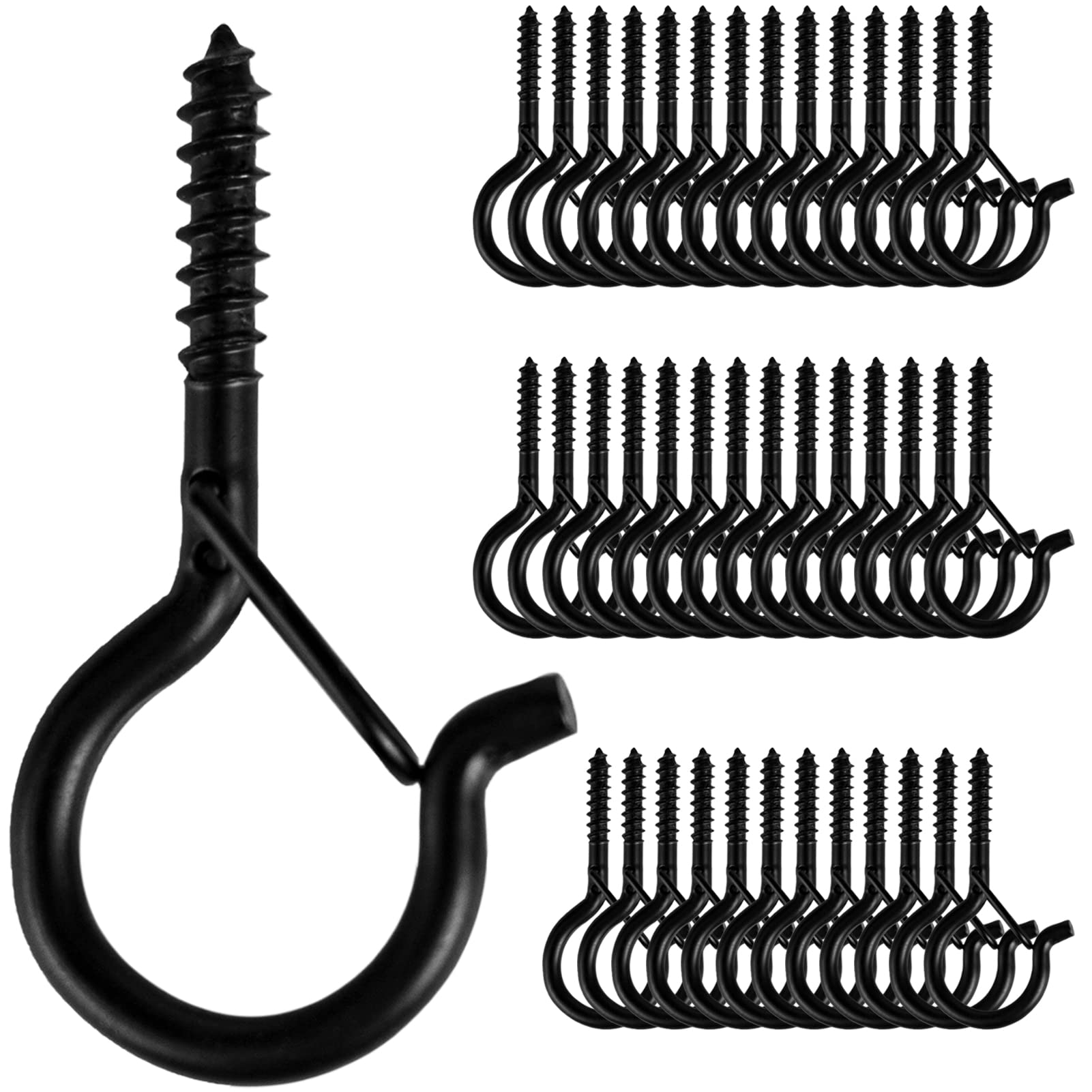 40 PCS Q-Hanger Screw Hooks for Outdoor Christmas String Lights - Heavy Duty Cup Eye Hooks with Safety Buckle for Easy Installation & Removal - Perfect for Holiday Decorations, Patio Lighting & Garden Party Decor