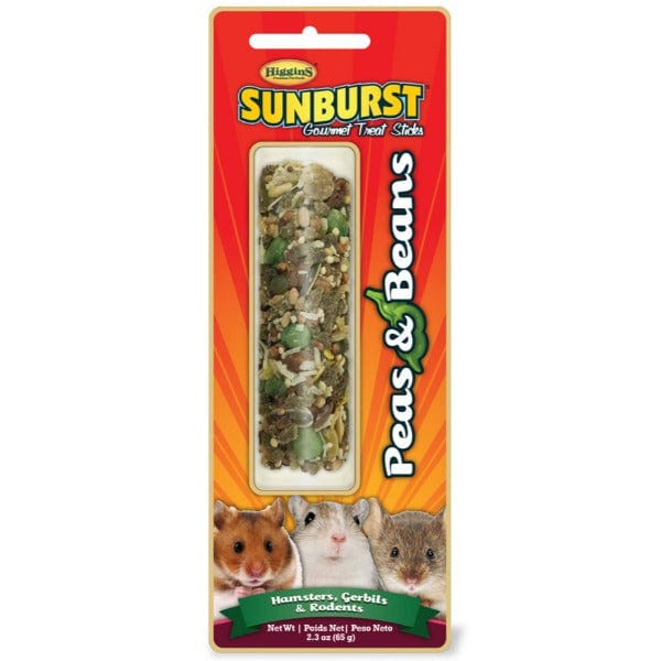 Higgins Sunburst Peas & Beans Small Animal Treat Stick - Healthy Natural Snack for Hamsters, Rabbits & Guinea Pigs - Perfect for Cage Enrichment & Foraging Fun