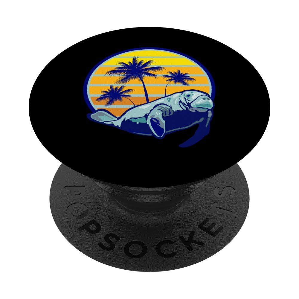 Retro Vintage Sunset T-Shirt with Palm Tree Design - Funny Save The Floaty Potatoes Graphic Tee | Trendy PopSockets Grip & Stand for iPhone, Samsung & Tablets | Perfect for Beach Vacations & Summer Outfits