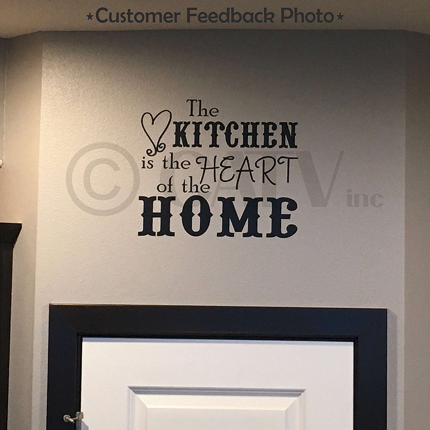 Kitchen Vinyl Lettering Wall Decal Sticker - Heart of The Home Quote - Perfect for Farmhouse, Modern & Cozy Kitchen Decor