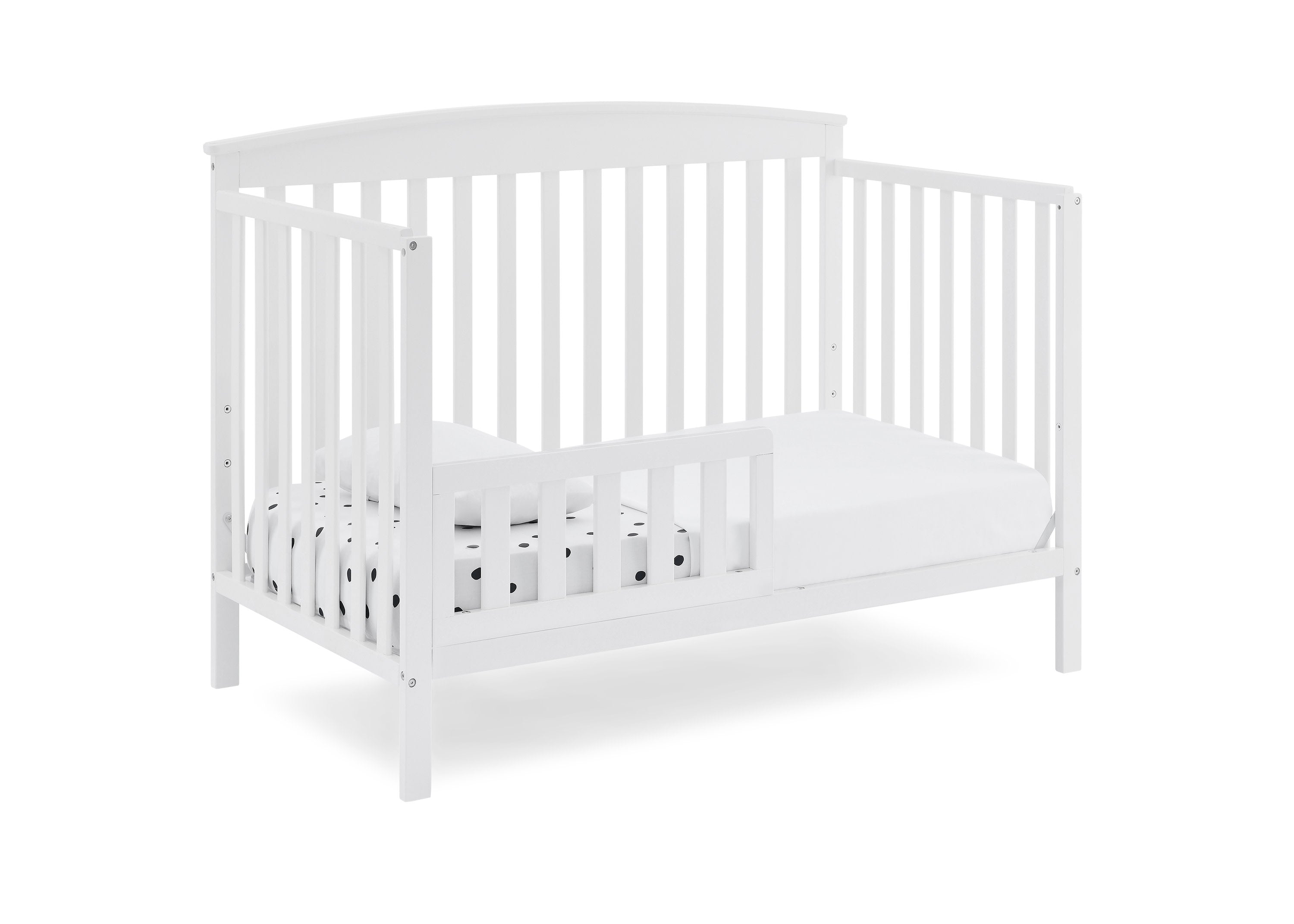 Hanover 6-in-1 Convertible Baby Crib with Mattress - Toddler to Full Size Bed - Safe & Sturdy Nursery Furniture for Newborns to Teens - Perfect for Bedrooms, Daycares & Guest Rooms