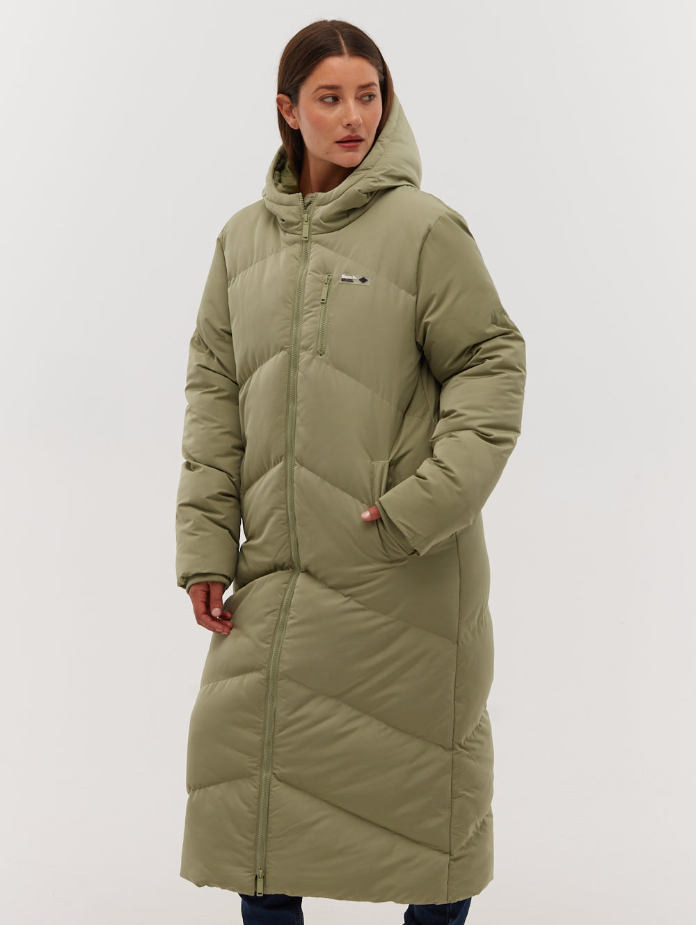 Eloraina Women's Chevron Puffer Parka Jacket - Winter Warm Quilted Coat with Hood, Waterproof Windproof Outerwear for Snow, Skiing & Outdoor Activities