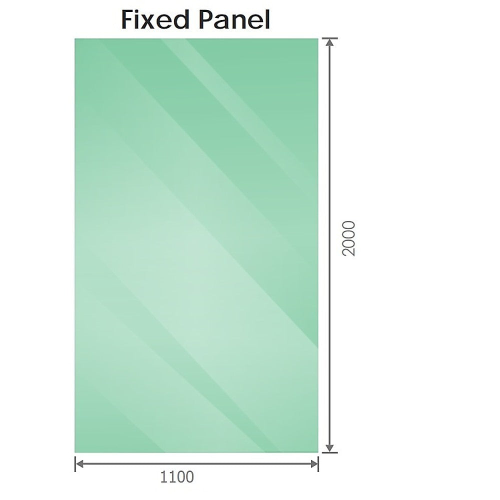 120x110cm Frameless Corner Shower Screen with Chrome Channel & Brass Hinges - Square Double Pull Handle for Modern Bathroom - Perfect for Small Spaces & Luxurious Bathroom Upgrade