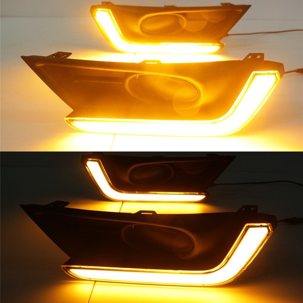 LED Daytime Running Lights for Honda CR-V CRV 2017-2020 Without Fog Lamp Version - Bright White LED DRL with Amber Turn Signals - Easy Installation & Enhanced Visibility for Daytime Safety Driving