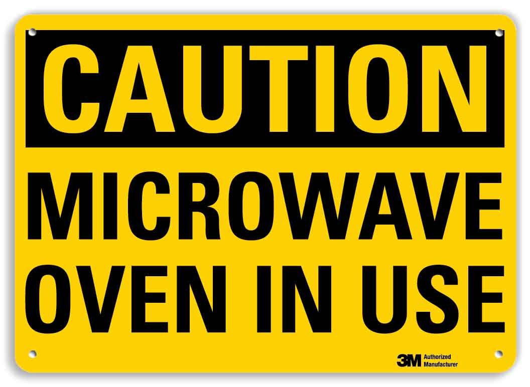 SmartSign 'Caution - Microwave Oven in Use' Reflective Aluminum Sign | 10