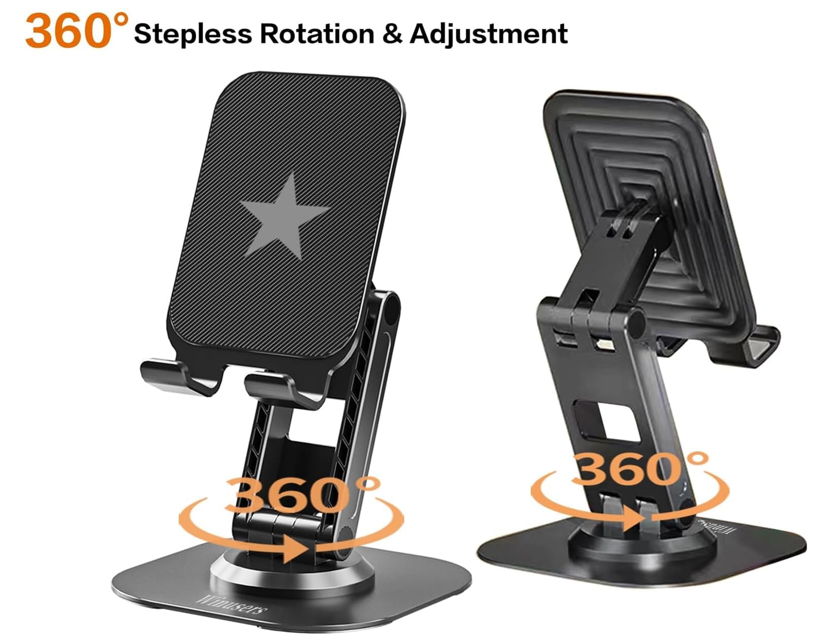 360° Adjustable Metal Phone Stand - Compatible with iPhone 16Pro/15/14, Nintendo Switch - Perfect for Desk & Gaming