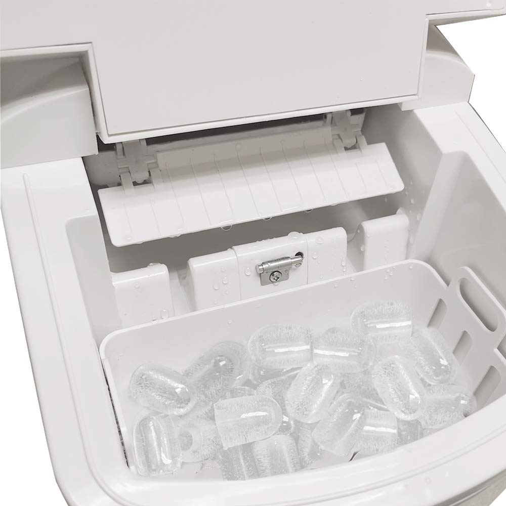 Portable Compact Ice Maker Machine - Countertop White Ice Cube Maker for Home, Office, Party, Boat & RV - Perfect for Cocktails, Beverages & Outdoor Adventures