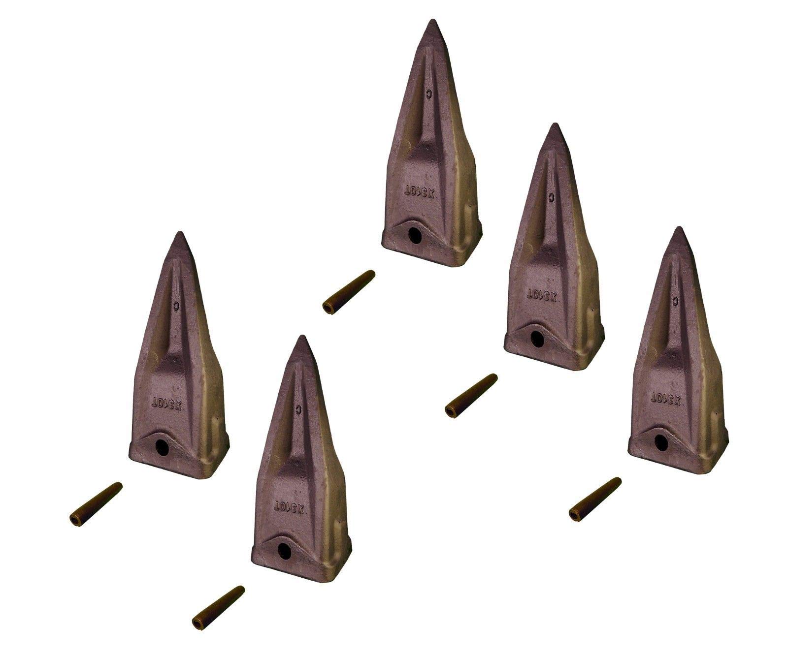 Hensley Style Parabolic Tiger Rock Teeth with Roll Pins - 310 Series X310T - Heavy Duty Excavator Bucket Teeth for Mining and Construction
