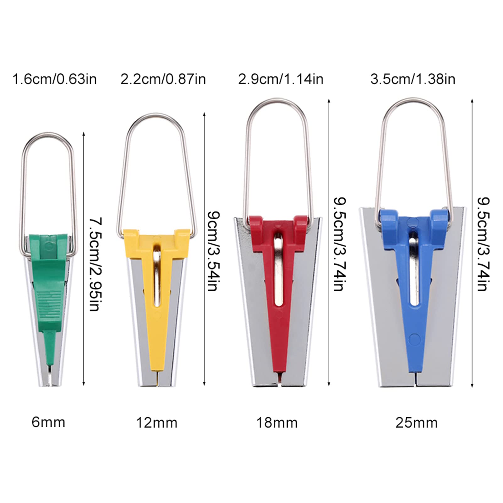 4-Piece Fabric Bias Tape Maker Kit - Plastic & Metal Bias Tape Folder for Sewing, Quilting, Binding - Perfect for DIY Crafts, Dressmaking & Home Decor Projects